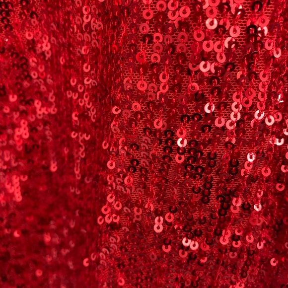 NWT INC Sequined RED Long Boyfriend Cardigan Large Get your “Shimmer On” - Picture 4 of 9